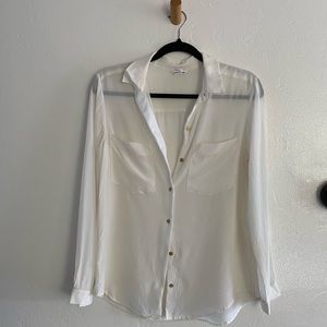 Club Monaco Sheer White Button Down